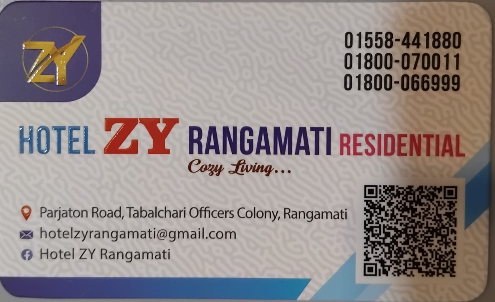Hotel ZY Business Card with QR Code